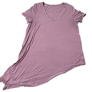 Lululemon Asymmetrical‎ Hem V-Neck T-Shirt Top Mauve Casual Athleisure